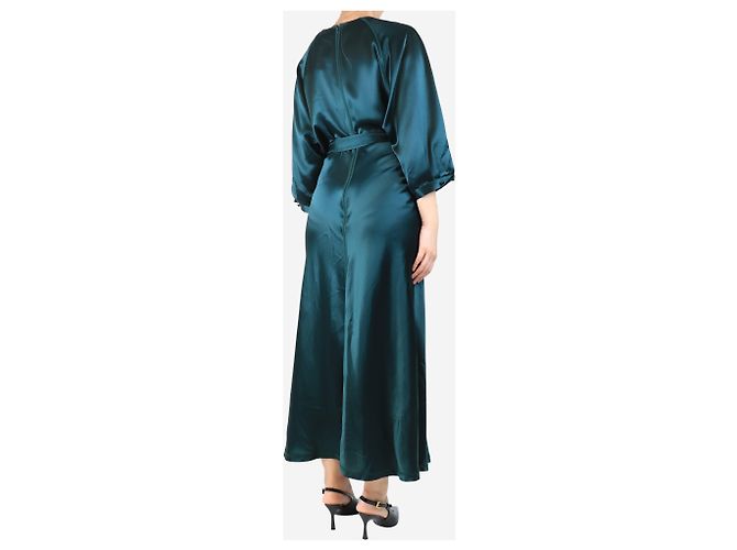 Autre Marque Vestido maxi de cetim verde garrafa Sammy - tamanho UK 10 - vista 2