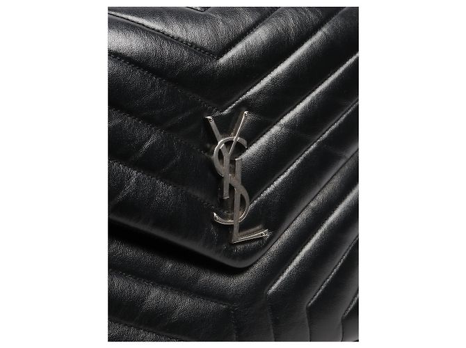 Saint Laurent Borsa a spalla in pelle trapuntata nera Loulou Nero - vista 4