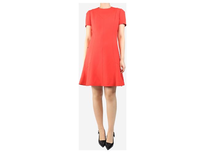 Louis Vuitton Rotes Midi-Kleid mit kurzen Ärmeln - Größe UK 10 - Ansicht 3