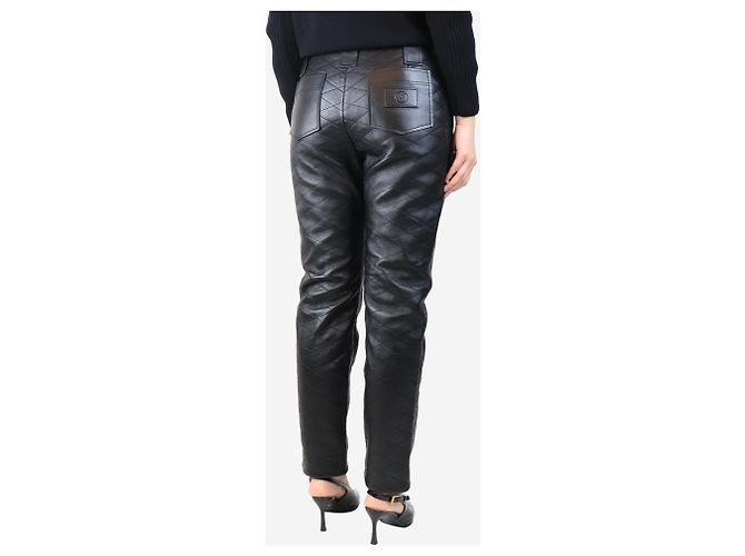 Louis Vuitton Schwarze, gesteppte Lederhose - Größe UK 12 - Ansicht 3