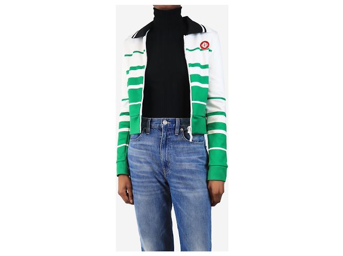 Casablanca Grüne gestreifte Cropped-Jacke - Größe XS - Ansicht 3