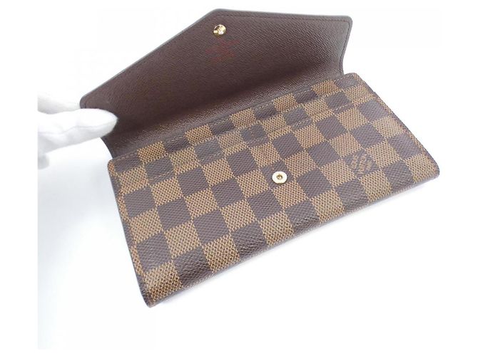 Portafoglio Sarah Damier Louis Vuitton Marrone - vista 7