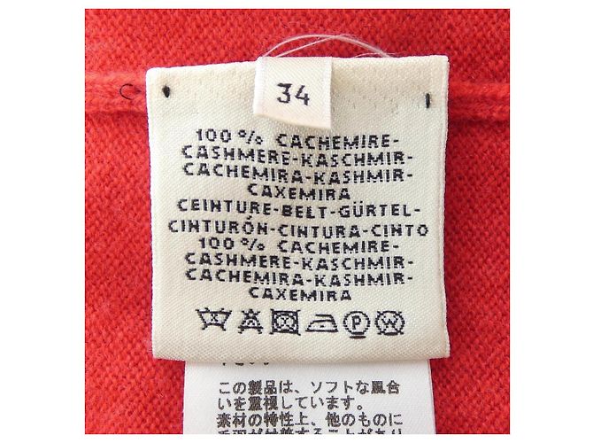 Hermès Hermes Cashmere-Kleid Weiß Rot - Ansicht 3
