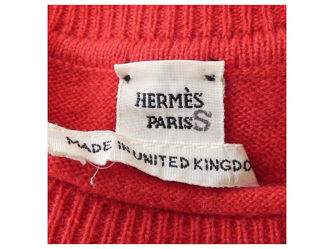 Hermès Hermes Cashmere-Kleid Weiß Rot - Ansicht 4