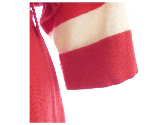 Hermès Hermes Cashmere-Kleid Weiß Rot - Ansicht 6