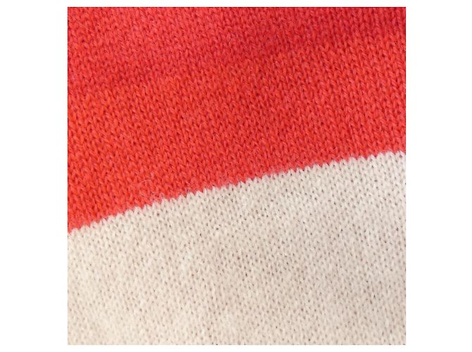Hermès Hermes Cashmere-Kleid Weiß Rot - Ansicht 8