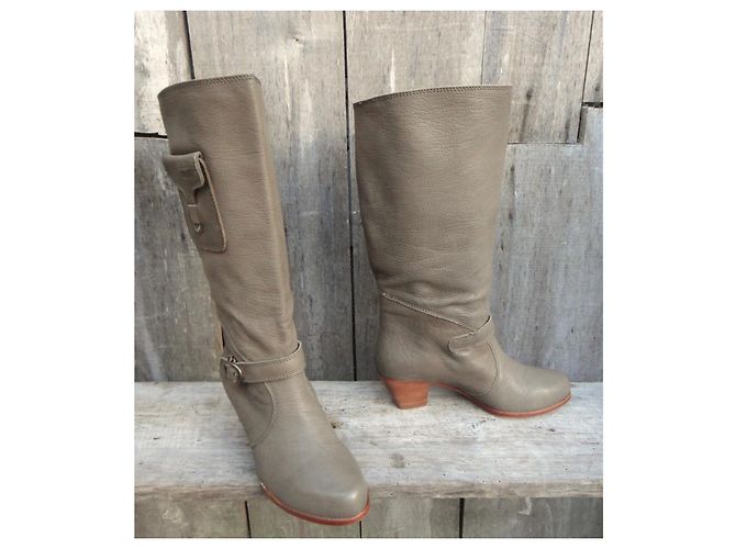 Botas See by Chloé de cuero kaki Caqui - vista 2