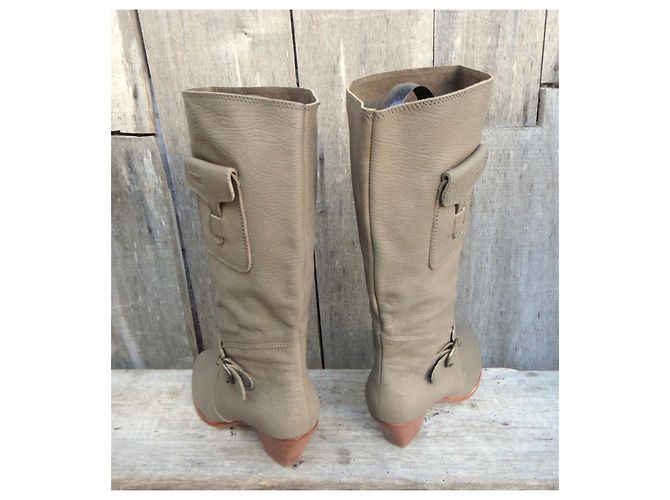 Botas See by Chloé de cuero kaki Caqui - vista 4