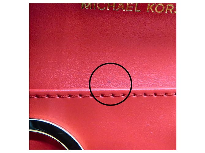 Michael Kors GREENWICH Leather Key Case Coin Case Red - view 11