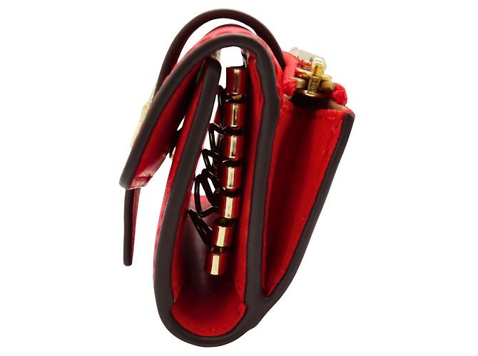 Michael Kors GREENWICH Leather Key Case Coin Case Red - view 2