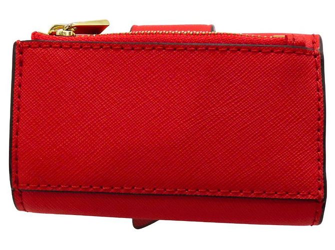 Michael Kors GREENWICH Leather Key Case Coin Case Red - view 3