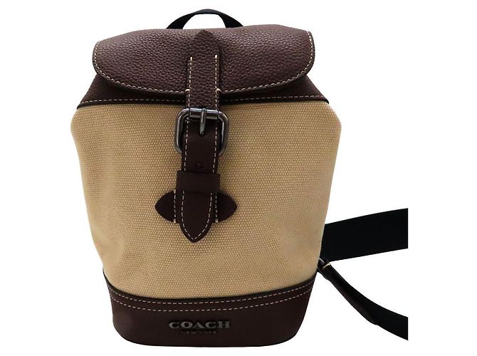 Borsa a Spalla in Tela e Pelle Hudson Small Pack di Coach Marrone - vista 2
