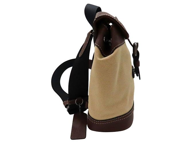 Borsa a Spalla in Tela e Pelle Hudson Small Pack di Coach Marrone - vista 5