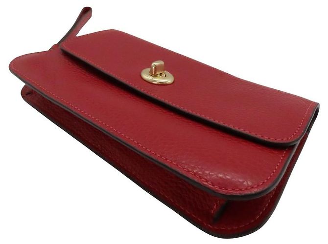 Pochette in pelle martellata Coach Originals Rosso - vista 3