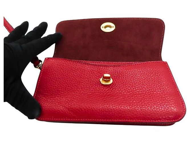 Pochette in pelle martellata Coach Originals Rosso - vista 4