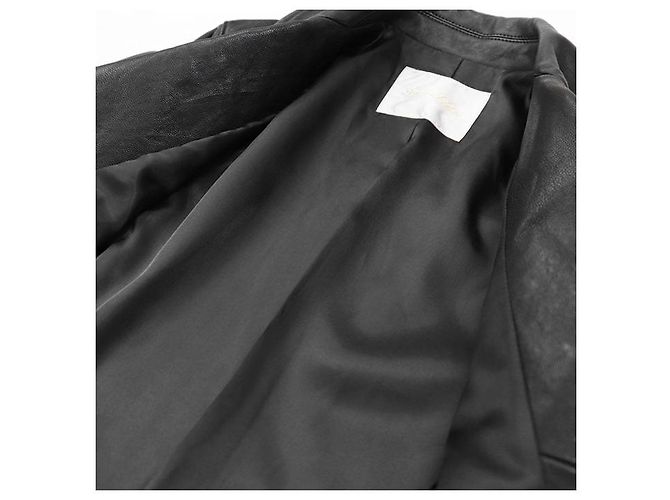 Autre Marque GRACE Class Lammnappa Leder Bikerjacke Schwarz - Ansicht 11