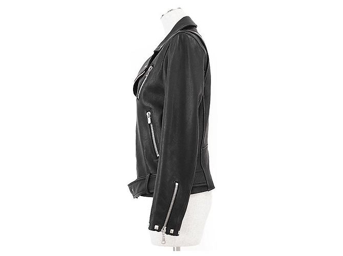 Autre Marque GRACE Class Lammnappa Leder Bikerjacke Schwarz - Ansicht 12