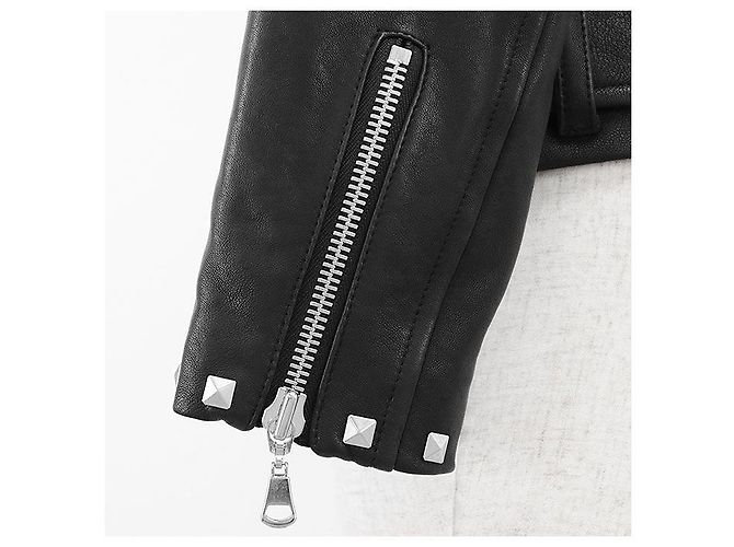 Autre Marque GRACE Class Lammnappa Leder Bikerjacke Schwarz - Ansicht 13