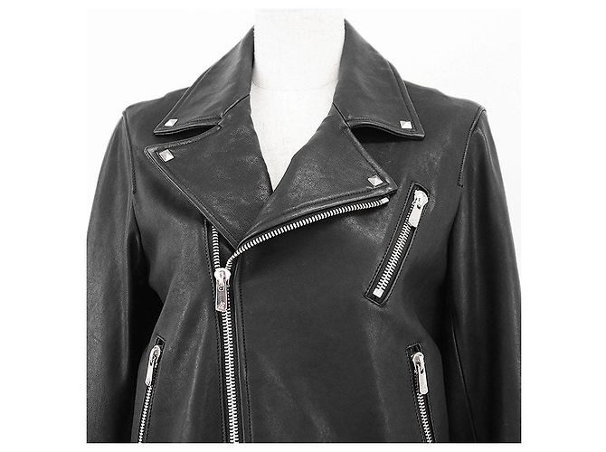 Autre Marque GRACE Class Lammnappa Leder Bikerjacke Schwarz - Ansicht 2