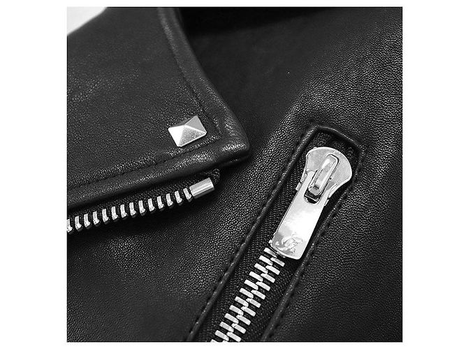 Autre Marque GRACE Class Lammnappa Leder Bikerjacke Schwarz - Ansicht 4