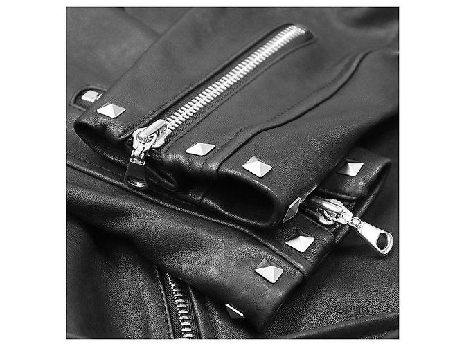 Autre Marque GRACE Class Lammnappa Leder Bikerjacke Schwarz - Ansicht 6