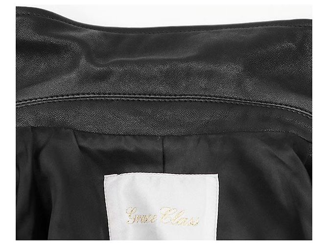 Autre Marque GRACE Class Lammnappa Leder Bikerjacke Schwarz - Ansicht 9