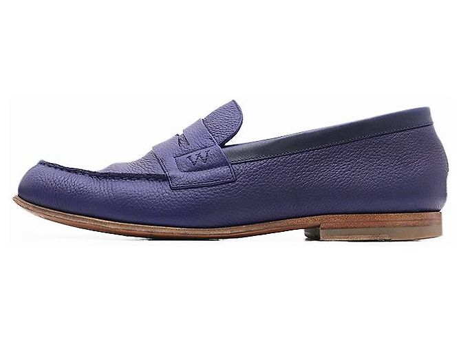 Autre Marque J.M. Weston Coin Leder Slipper Blau Marineblau - Ansicht 3