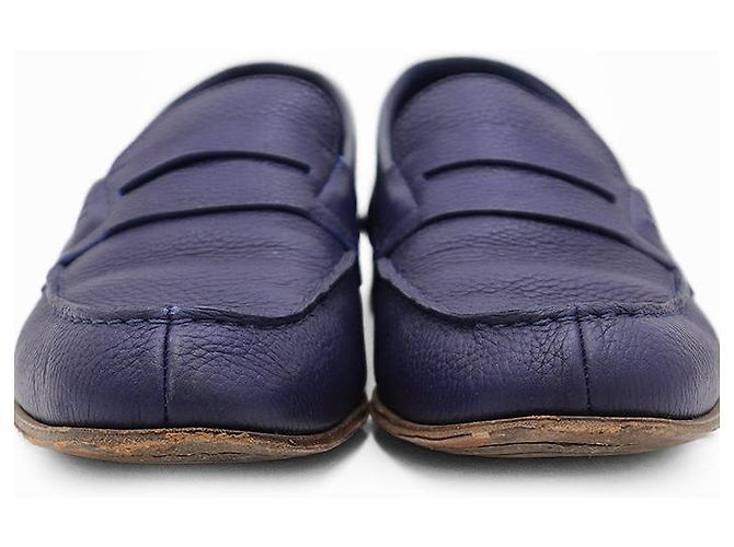 Autre Marque J.M. Weston Coin Leder Slipper Blau Marineblau - Ansicht 6