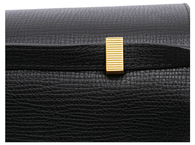 Borsa a Spalla BV Angle in Pelle di Vitello Grana Nera Bottega Veneta Nero - vista 10