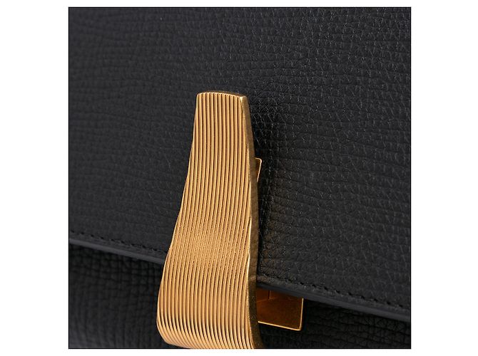 Borsa a Spalla BV Angle in Pelle di Vitello Grana Nera Bottega Veneta Nero - vista 11