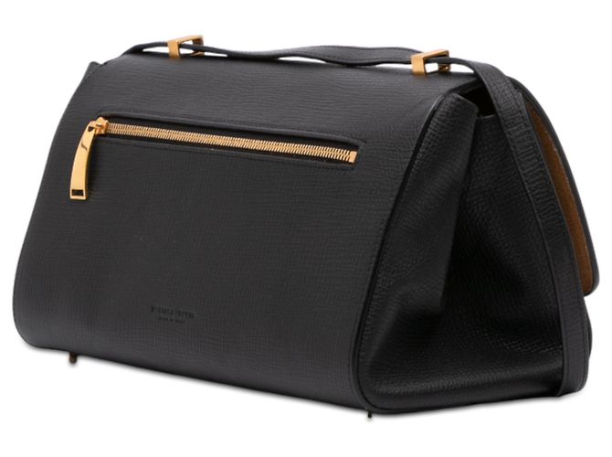 Borsa a Spalla BV Angle in Pelle di Vitello Grana Nera Bottega Veneta Nero - vista 2