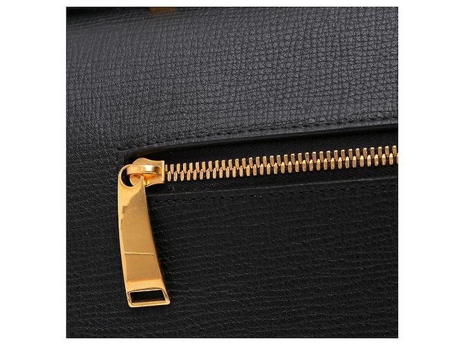 Borsa a Spalla BV Angle in Pelle di Vitello Grana Nera Bottega Veneta Nero - vista 9