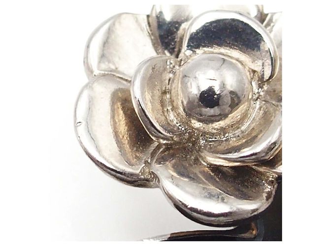 Chanel Silver Silver Plated CC Camellia Bag Charm Silvery - view 2