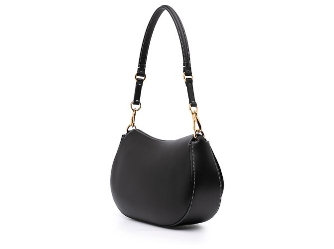 Bolsa Ohval média de couro preto Valentino - vista 2