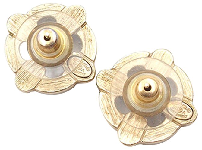 Orecchini a pressione in oro placcato con smalto croce maltese e perle finte Chanel D'oro - vista 2