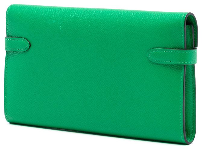 Portafoglio Longo Kelly in Epsom Verde Hermès - vista 2