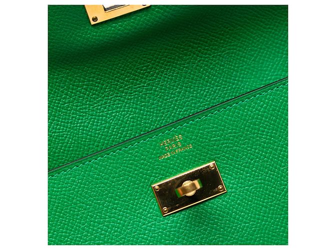 Portafoglio Longo Kelly in Epsom Verde Hermès - vista 5