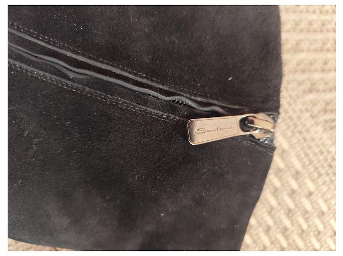 Stivaletti in suede nero Santoni - vista 10