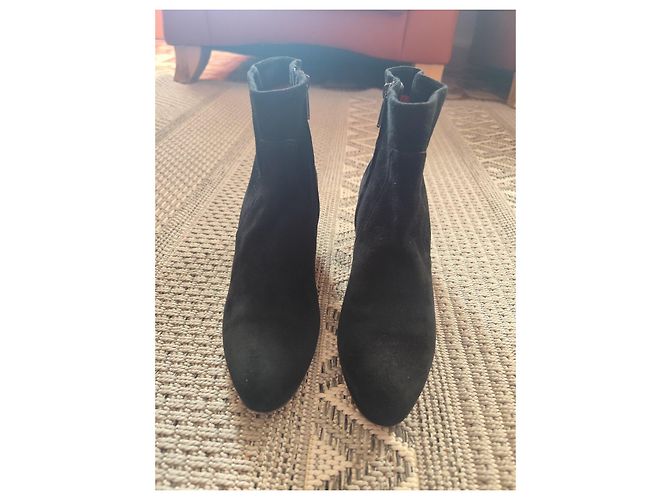 Stivaletti in suede nero Santoni - vista 2