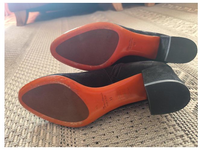 Stivaletti in suede nero Santoni - vista 4