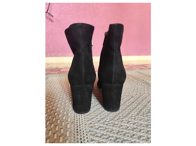 Stivaletti in suede nero Santoni - vista 6