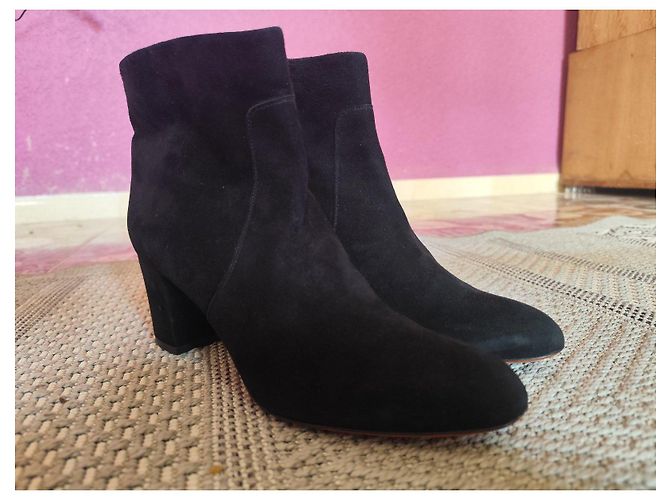 Stivaletti in suede nero Santoni - vista 7
