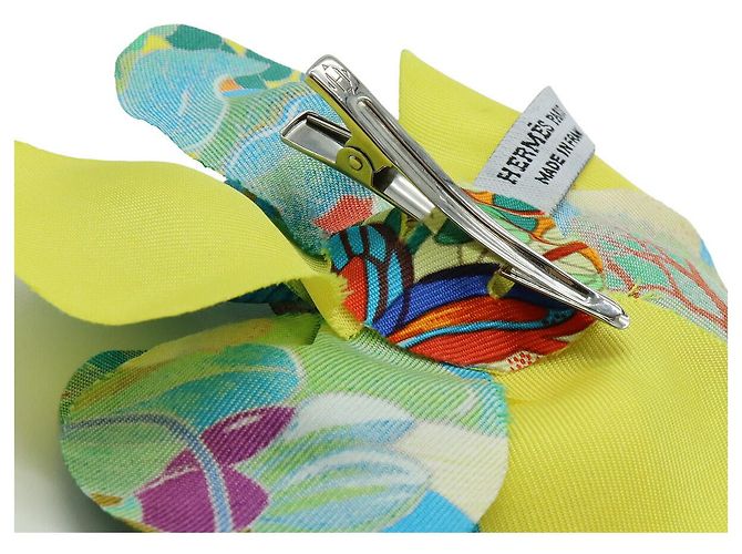 Spilla in seta Flora Corsage di Hermès Giallo - vista 4