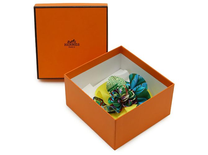 Spilla in seta Flora Corsage di Hermès Giallo - vista 5