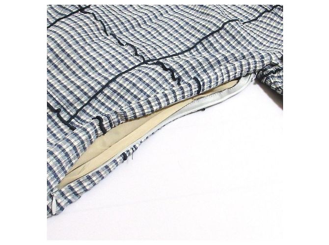 Autre Marque Snidel Gingham Mellow Kleid Weiß Blau - Ansicht 4