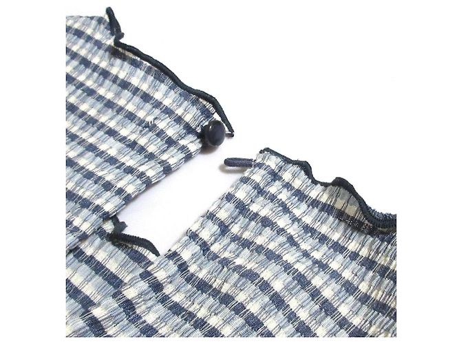 Autre Marque Snidel Gingham Mellow Kleid Weiß Blau - Ansicht 6