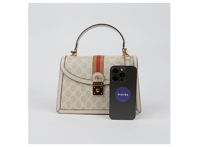 Gucci Bolso de mano Ophidia Small con asa superior Castaño - vista 10