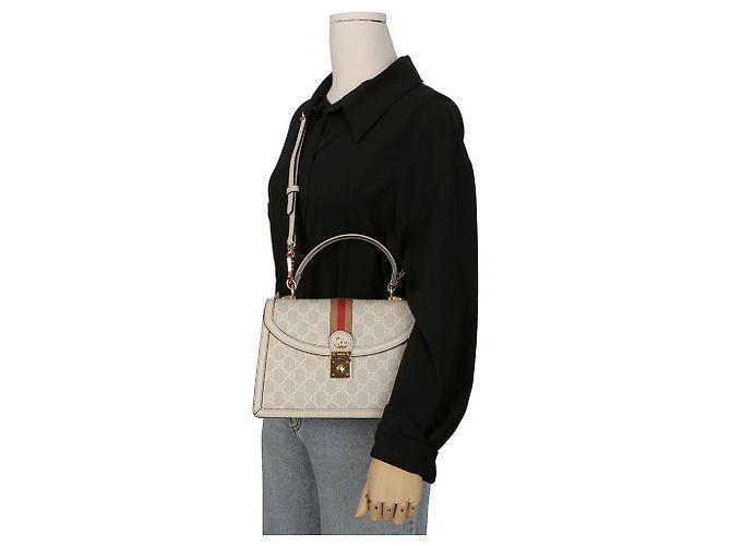 Gucci Bolso de mano Ophidia Small con asa superior Castaño - vista 13