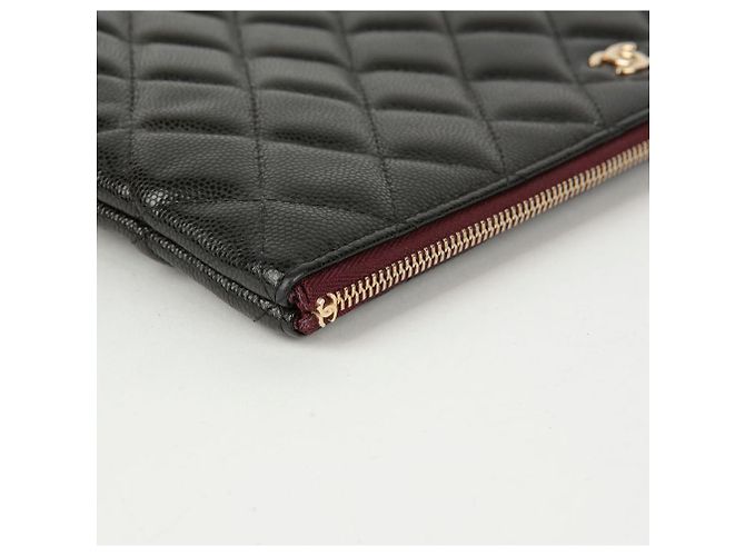 Chanel Clutch Media Classica in Caviale Nero - vista 11