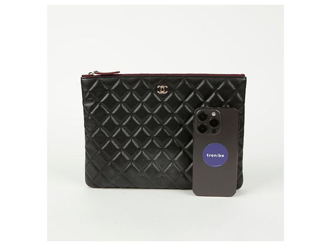 Chanel Clutch Media Classica in Caviale Nero - vista 12